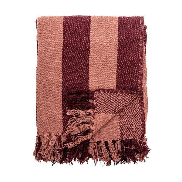 Бордо одеяло от рециклиран памук 130x160 cm Frello – Bloomingville
