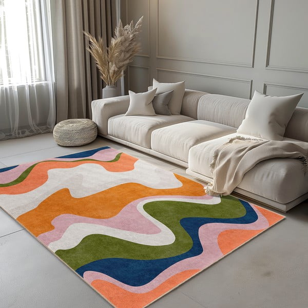 Оранжева пътека подходяща за пране 60x230 cm Squiggly Orange – Mila Home-image-3