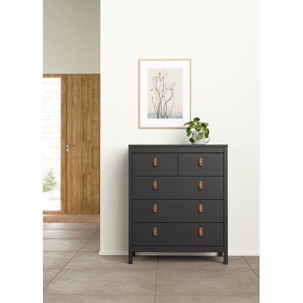 Черен висок скрин 82x99 cm Madrid – Tvilum-image-1