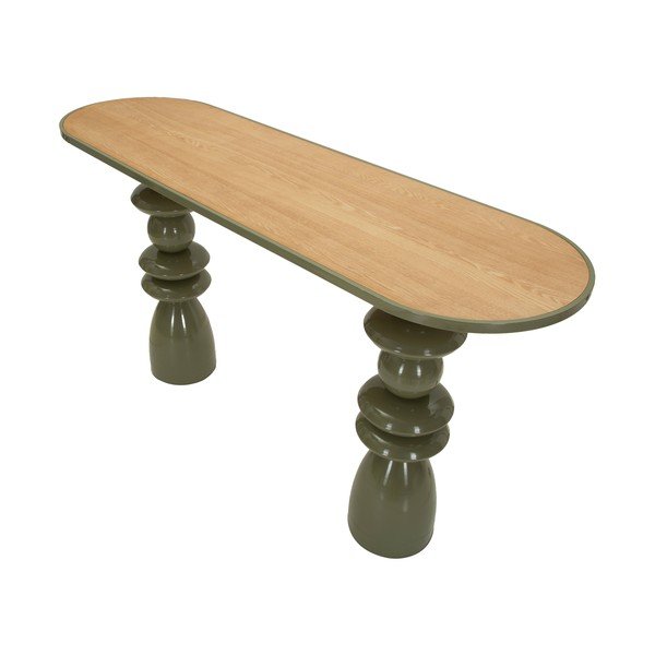 Зелена метална конзолна маса 45x150 cm Metal Console – Mauro Ferretti-image-3