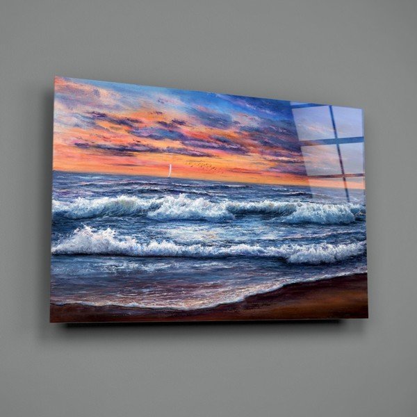 Картина върху стъкло , 72 x 46 cm Waves - Insigne-image-3