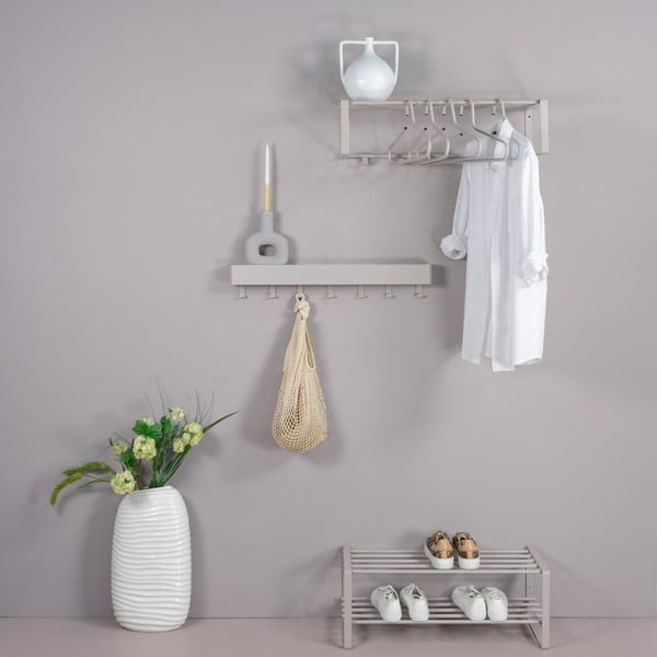 Кафяво-сива метална стенна закачалка с рафт 70 cm Rex – Spinder Design-image-4