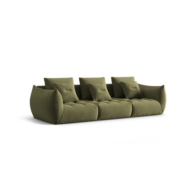 Светлозелен кадифен диван 332 cm Bloom – Micadoni -image-2