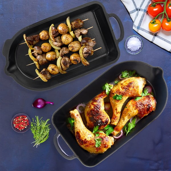 Чугунен съд за готвене 22x42,5 cm LITINA SMALT – Orion-image-4