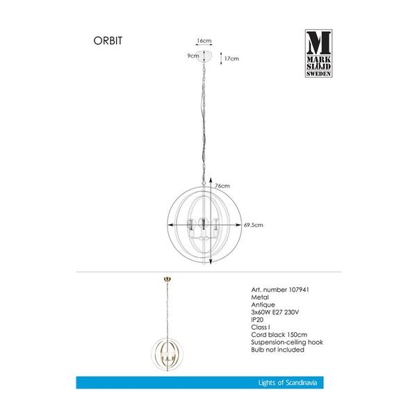 Висулка Antique 3L Orbit - Markslöjd-image-2