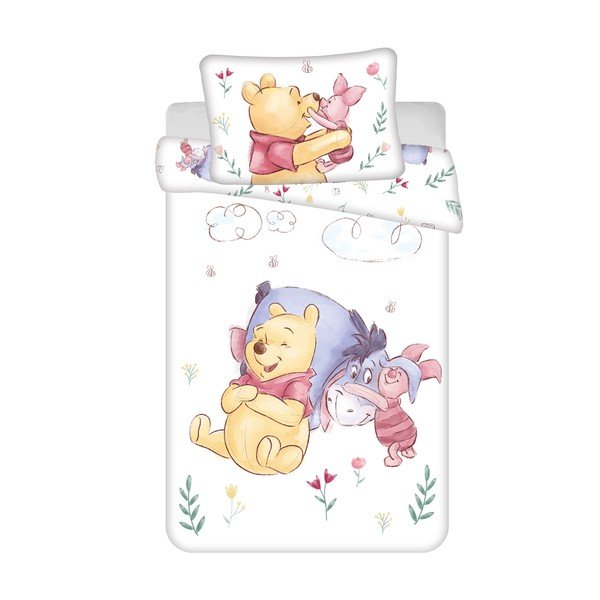 Памучно детско спално бельо за детско креватче 100x135 cm Winnie the Pooh "Pooh Hugs" – Jerry Fabrics