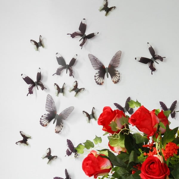 Trojrozměrné samolepky motýlků WALPLUS Streak Butterfly
