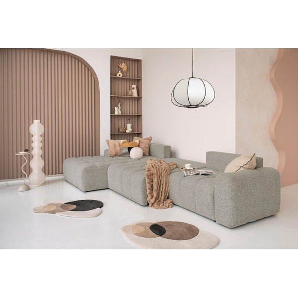 Светлокафяв разтегателен модулен ъглов диван с място за съхранение (ляв ъгъл) Lulu – Miuform-image-1