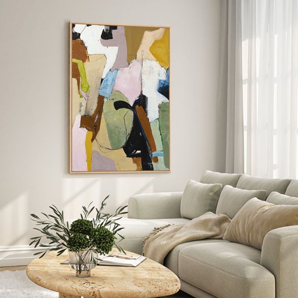 Печатна/с ръчно рисувани елементи картина с включена рамка/върху платно 93x117 cm Out Of Ordinary – Malerifabrikken-image-1