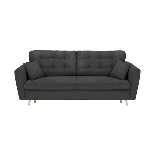 Тъмно сив триместен разтегателен диван с място за съхранение Grenoble - Cosmopolitan Design