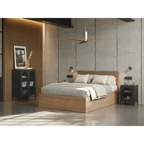 Черно метално нощно шкафче Diora – Marckeric-image-1