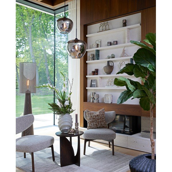 Кафява подова лампа с текстилен абажур (височина 180 cm) Micky – Light & Living-image-2