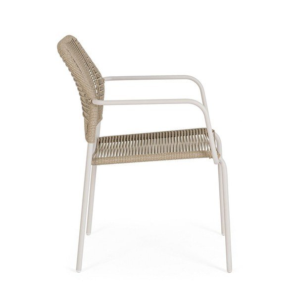 Бежов/в естествен цвят метален градински стол Jable – Bizzotto-image-3