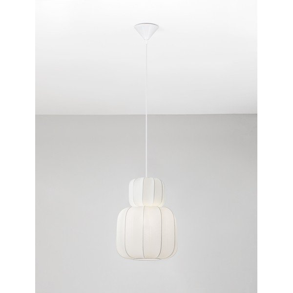 Текстилно висящо осветително тяло в матово бял цвят ø 28 cm Delina – Nova Luce-image-4