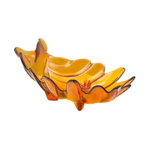 Оранжева купа от рециклирано стъкло Лист, 33 x 20 cm - Mauro Ferretti