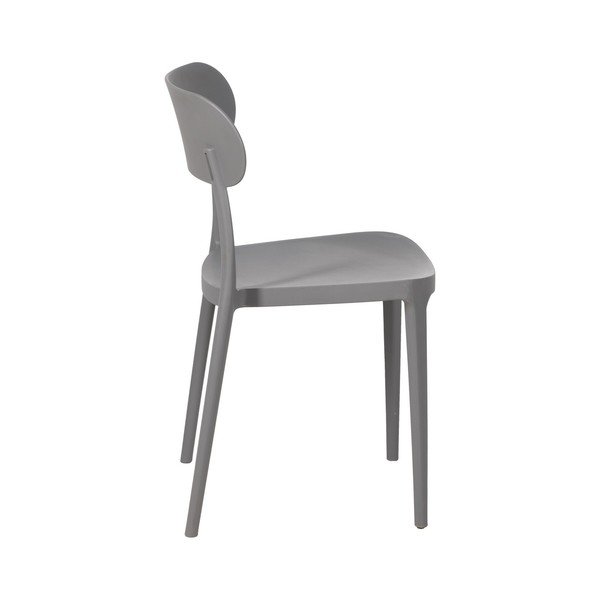 Сиви пластмасови трапезни столове в комплект от 2 бр. – Ixia-image-4