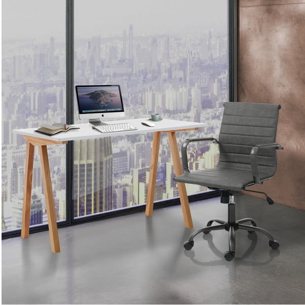 Работна маса с бял плот 60x120 cm Mak - Tomasucci-image-1