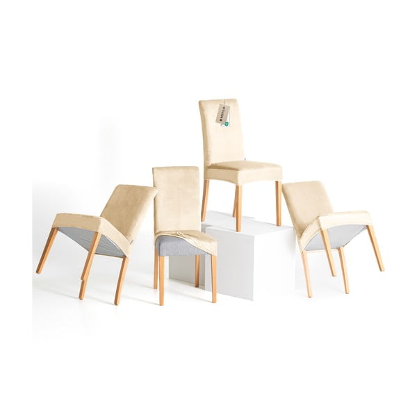 Бежови ластични покривала за стол в комплект от 4 бр. 48 cm Sento – Restilo