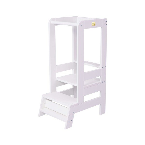 Бяла учебна кула от масивен бор Montessori – Meowbaby