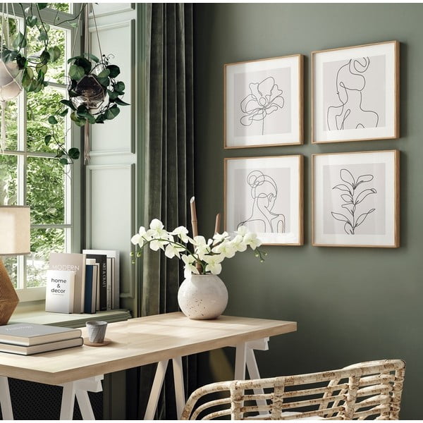 Картини в комплект от 4 бр. 30x30 cm  -image-1