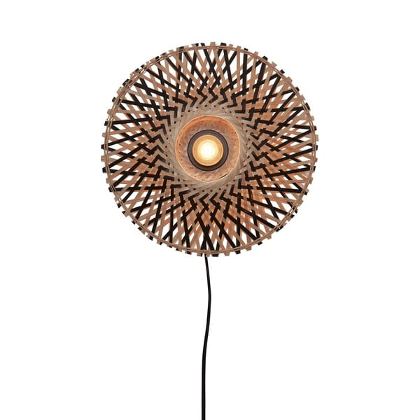 Стенна лампа в черно-природен цвят ø 30 cm Kalimantan - Good&Mojo