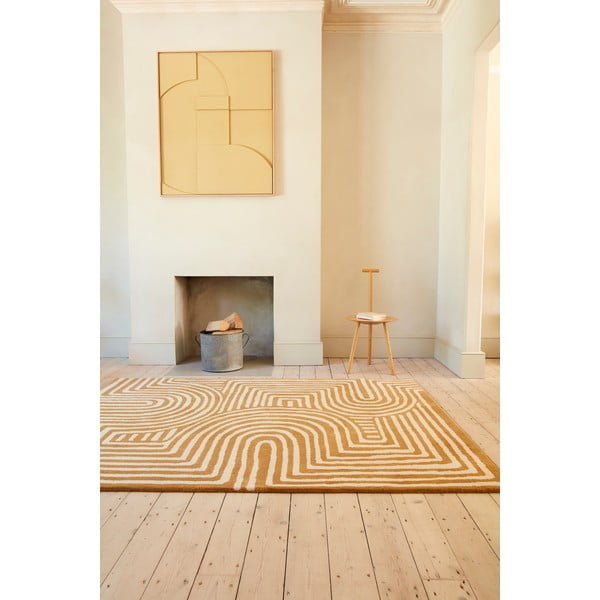 Вълнен килим в цвят охра 120x170 cm Reef - Asiatic Carpets-image-2