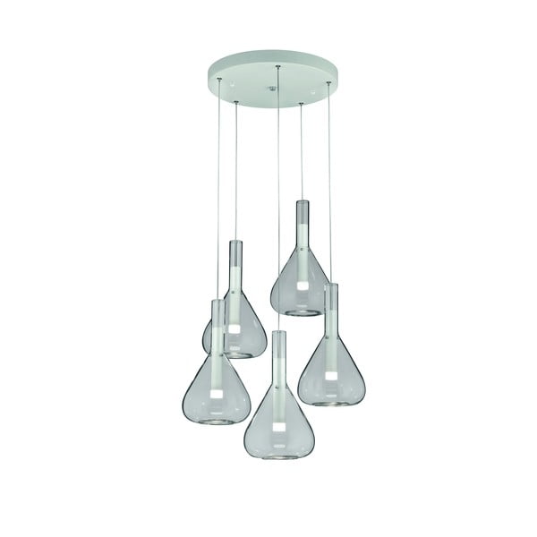 Бяло LED висящо осветително тяло със стъклен абажур ø 55 cm Cipera – CINQUE-image-2