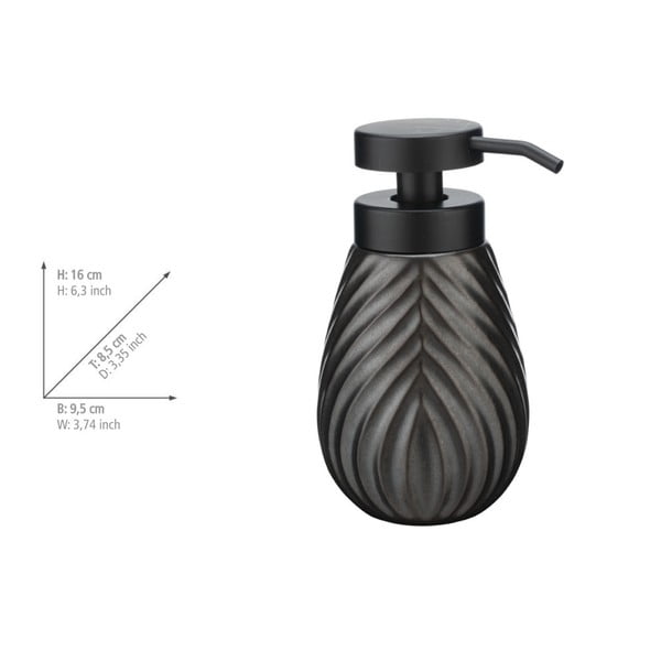 Антрацитен керамичен диспенсер за сапун 330 ml Idro – Wenko-image-2