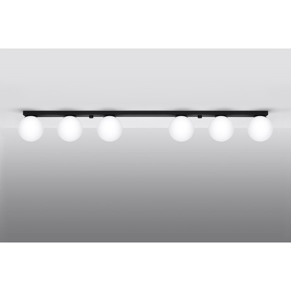 Черно осветително тяло за таван със стъклен абажур ø 12 cm Umerta – Sollux-image-3