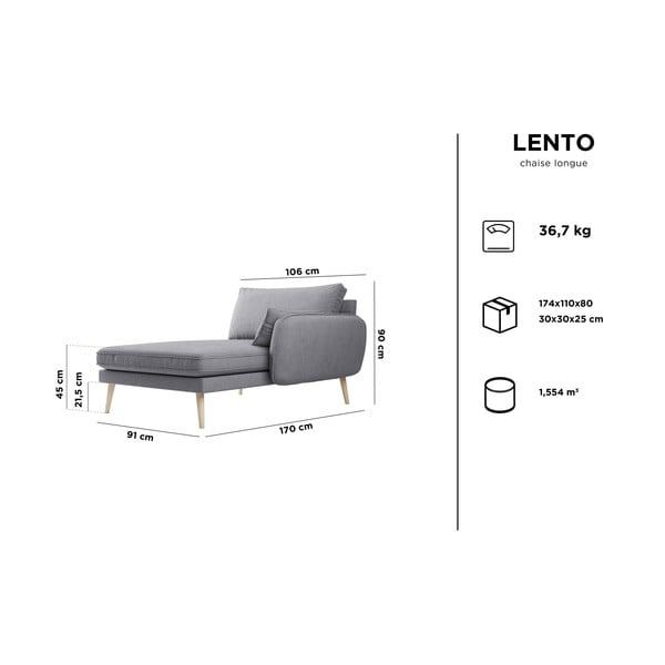 Бежов стол за отдих , десен ъгъл Lento - Kooko Home-image-3