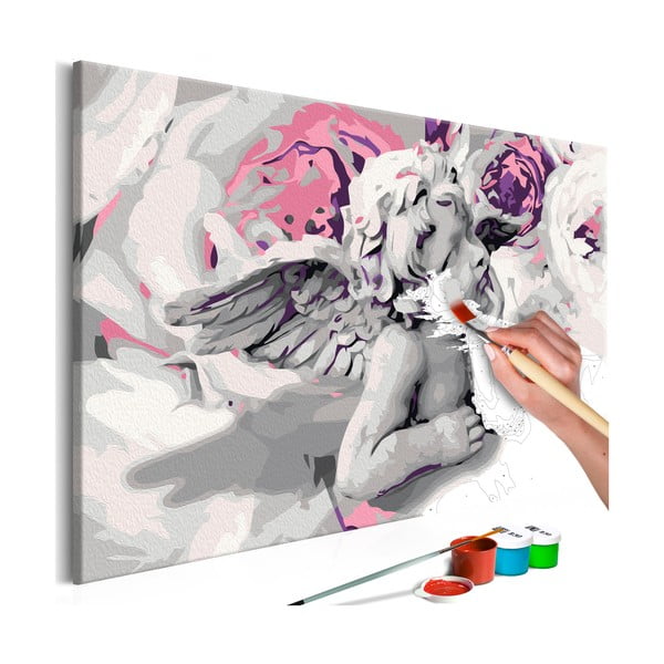 DIY set na tvorbu vlastního obrazu na plátně Artgeist Angel Flowers, 60 x 40 cm
