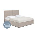 Сиво тапицирано двойно легло с място за съхранение и матрак с решетка 180x200 cm Thessa Bold - Bonami Selection