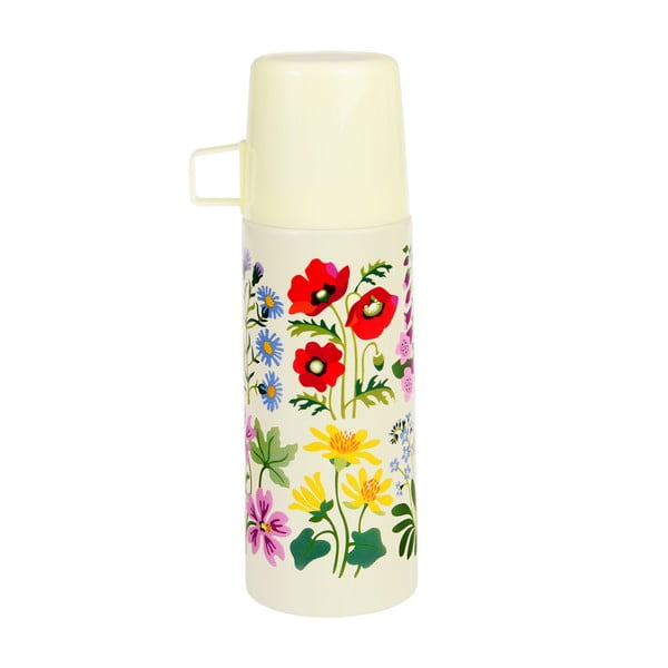 Кремав детски термос 350 ml Wild Flowers – Rex London
