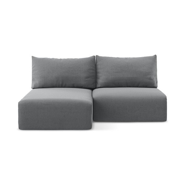 Сив кадифен сгъваем/с място за съхранение ъглов диван (ляв ъгъл) Kalena – Makamii