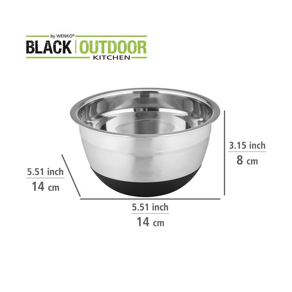 Купа от неръждаема стомана с неплъзгащо се дъно , 600 ml Black Outdoor Kitchen Aru - Wenko-image-4