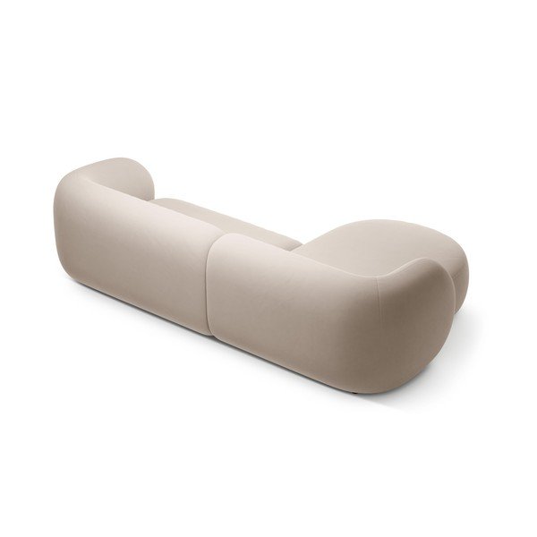 Бежов кадифен ъглов диван (ляв ъгъл) Kate – Micadoni -image-3