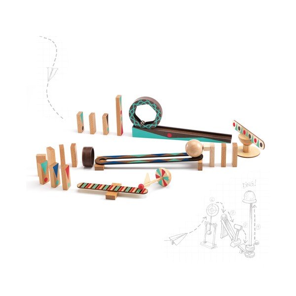 Дървена писта за топки 28 части Zig & Go - Djeco-image-2