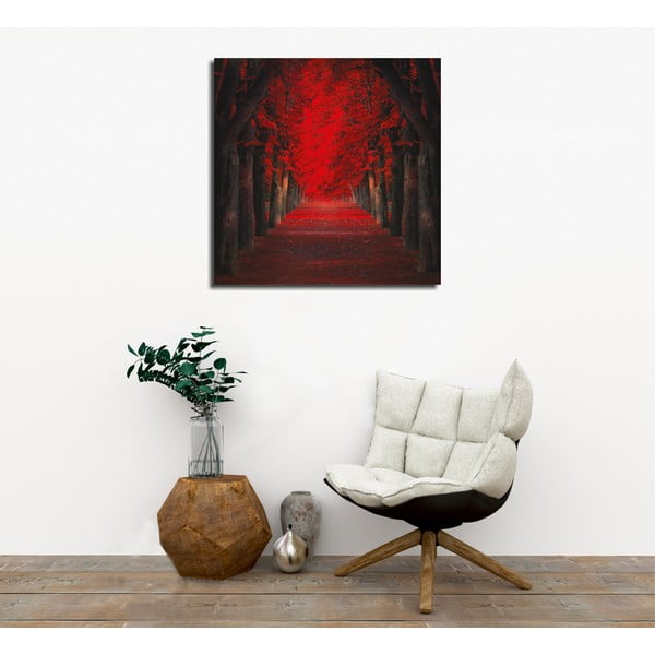 Стенопис върху платно Червени дървета, 45 x 45 cm - Wallity-image-1