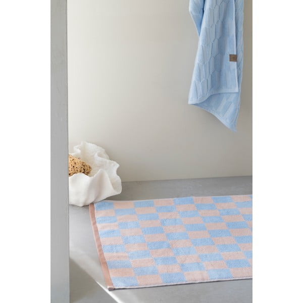 Синьо-розов килим за баня от органичен памук 50x80 cm Retro – Mette Ditmer Denmark-image-2