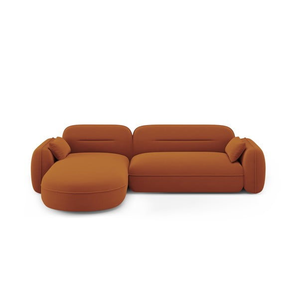 Оранжев кадифен ъглов диван (ляв ъгъл) Audrey – Interieurs 86