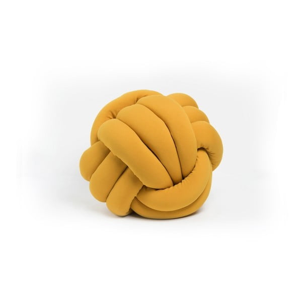 Декоративна възглавница "Горчично жълто възел", ⌀ 45 cm - Homemania