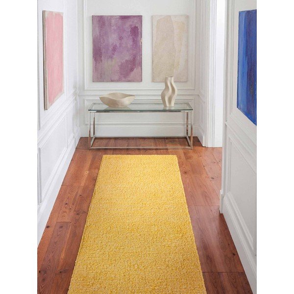 Жълта ръчно изработена пътека от букле 80x200 cm Notting Hill Portobello – Ted Baker-image-1