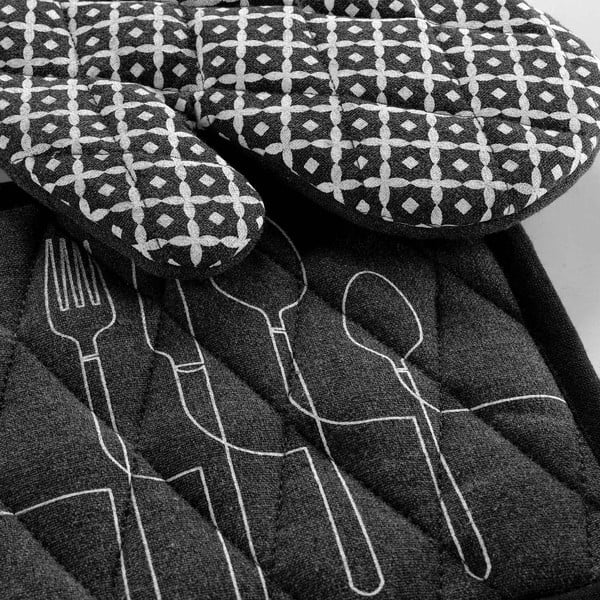 Ръкавици за фурна в комплект от  2 бр. от рециклиран памук Cuisiline – douceur d'intérieur-image-2