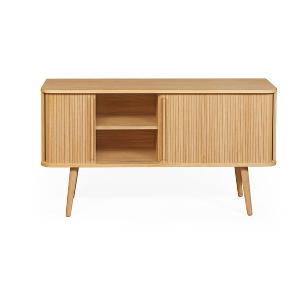 Нисък скрин от декор от дъб  с плъзгащи се врати естествен 138x75 cm Rove – Woodman-image-4