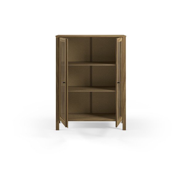 Витрина от масивен бор в естествен цвят 90x120x40 cm Alessandra – Marckeric-image-3