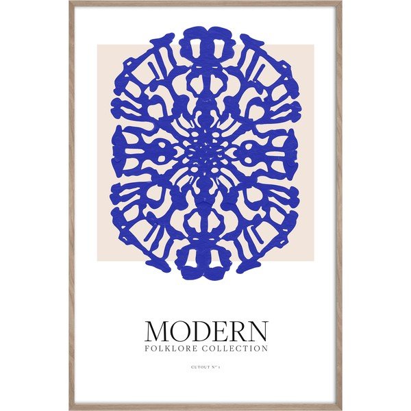 Печатна картина с включена рамка 60x90 cm Blue Folklore – Styler