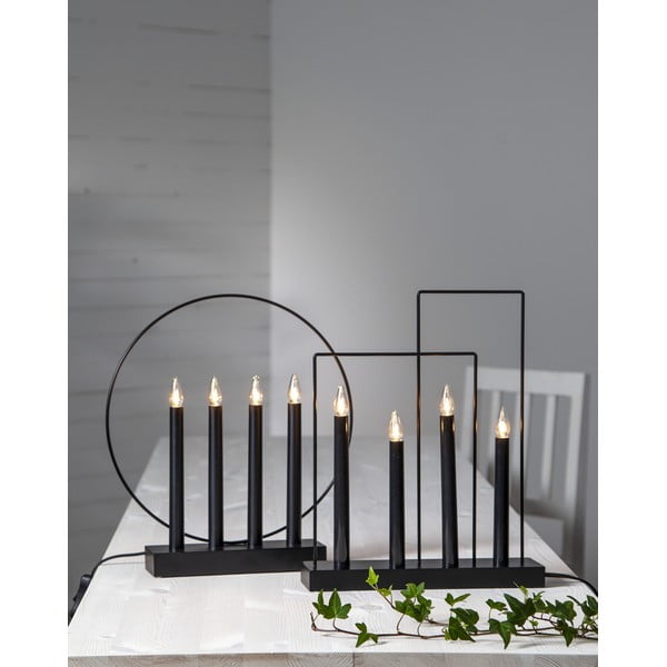 Черна LED свещница, височина 35 cm Glossy - Star Trading-image-1