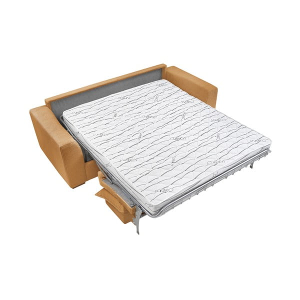 Разтегателен диван от рипсено кадифе в цвят горчица 225 cm Augustin – Bobochic Paris-image-4