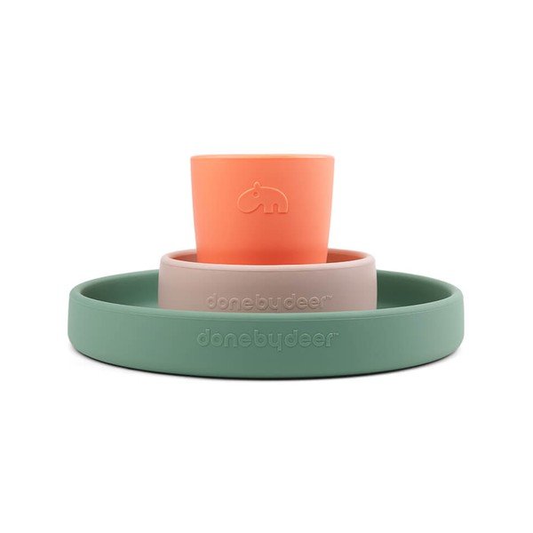 Пластмасов детски комплект за хранене 3 бр. Croco - Done by Deer-image-1