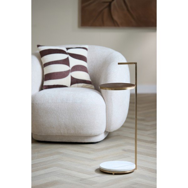 Кръгла странична масичка с мраморна плоча ø 26 cm Leda – Light & Living-image-2